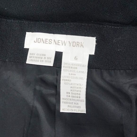 JONES NEW YORK Pencil Skirt Womens Size 6 Black Wool Lined - Picture 7 of 7